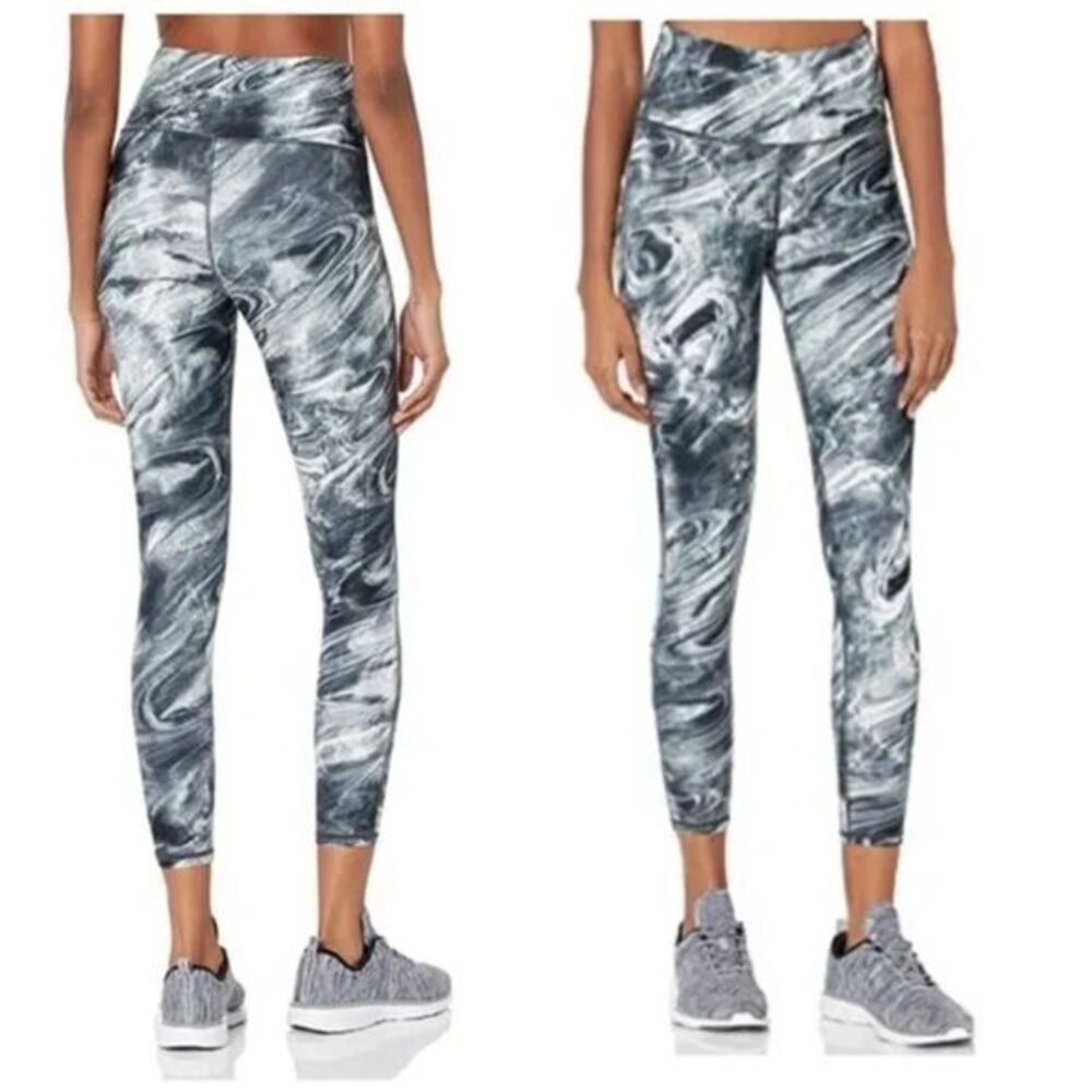 Betsy Johnson Women's Leggings S Performance Black‎ and White Tie dye